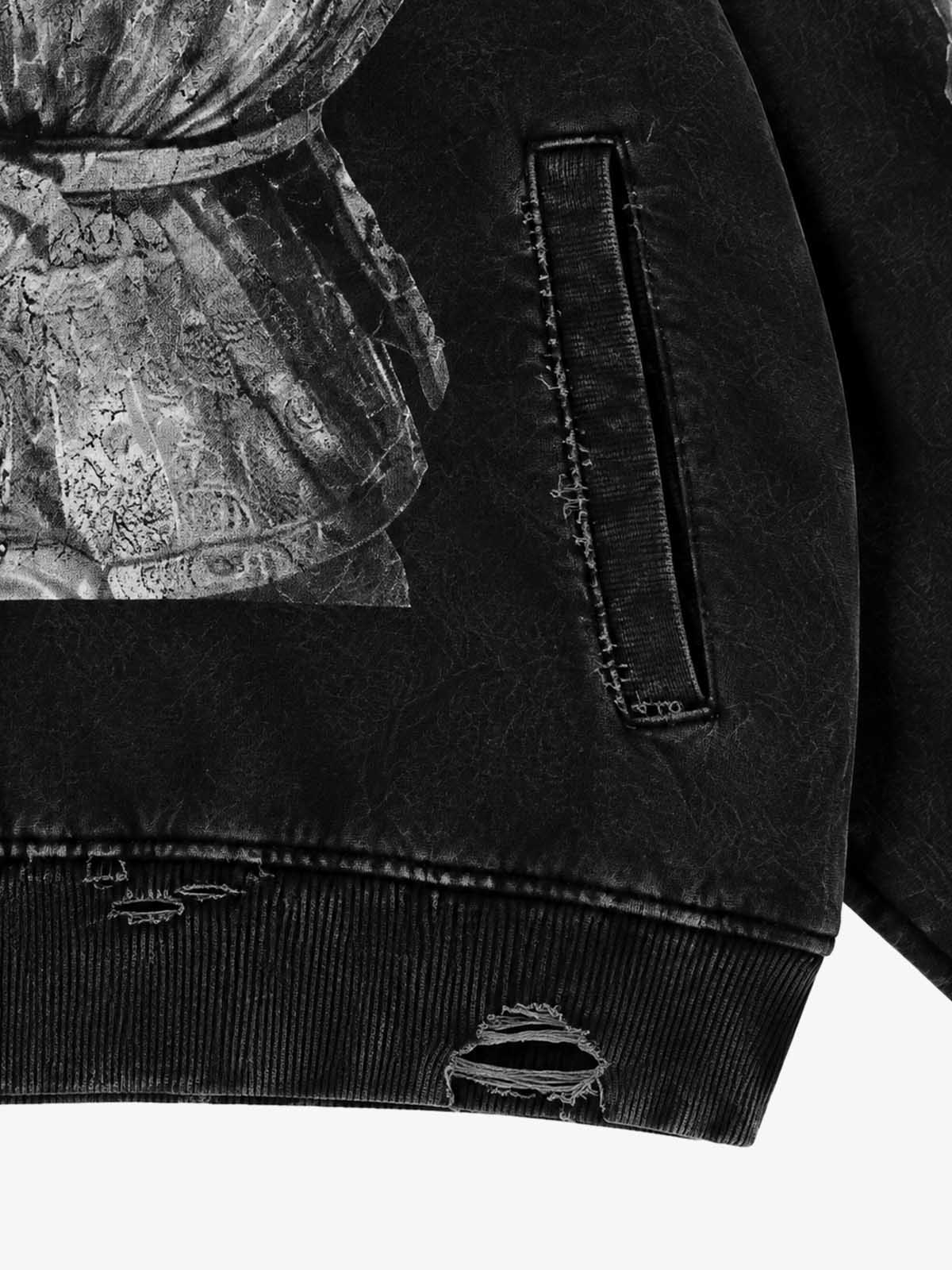 Armor Graphic Distressed Hoodie & Wide-Leg Sweatpants Set