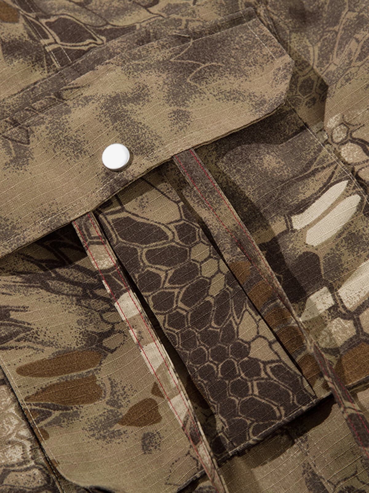 Camouflage Cargo Culottes with Adjustable Drawstring and Side Slits 