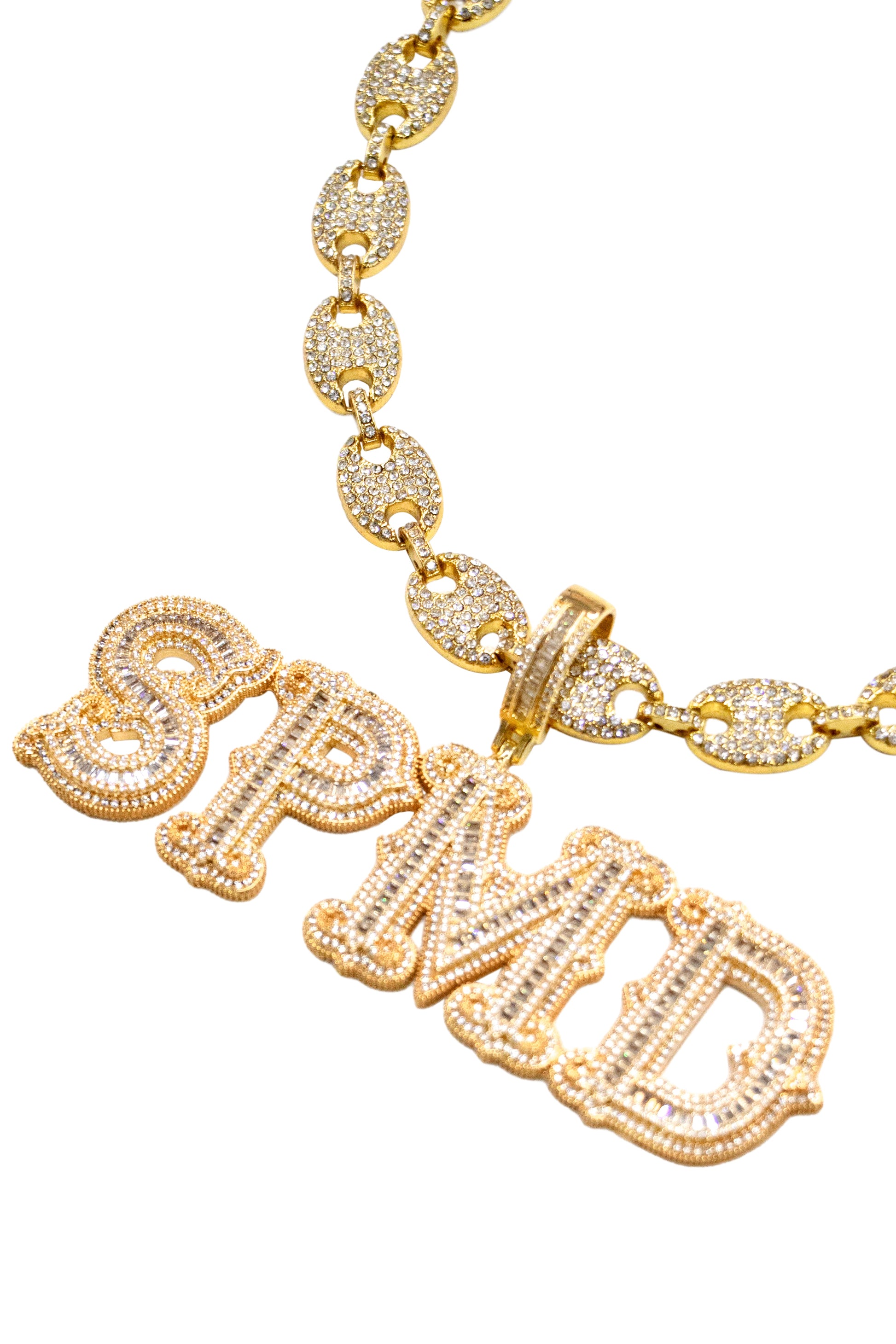 Thesupermade Hip-hop Diamond Letter Necklace - 2229 
