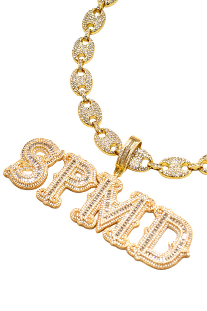 Thesupermade Hip-hop Diamond Letter Necklace - 2229 