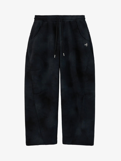 Vintage Washed Tie-Dye Zip Up Hoodie & Barrel Sweatpants Tracksuit 