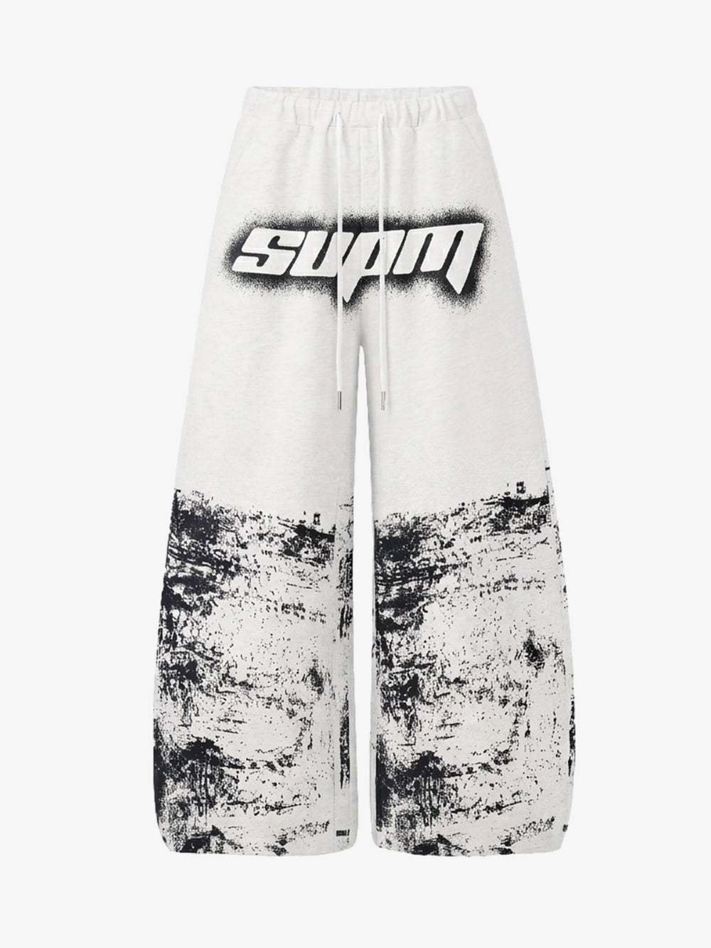 Wasteland Style Painted Distressed Lettering Drawstring Casual Sweatpants