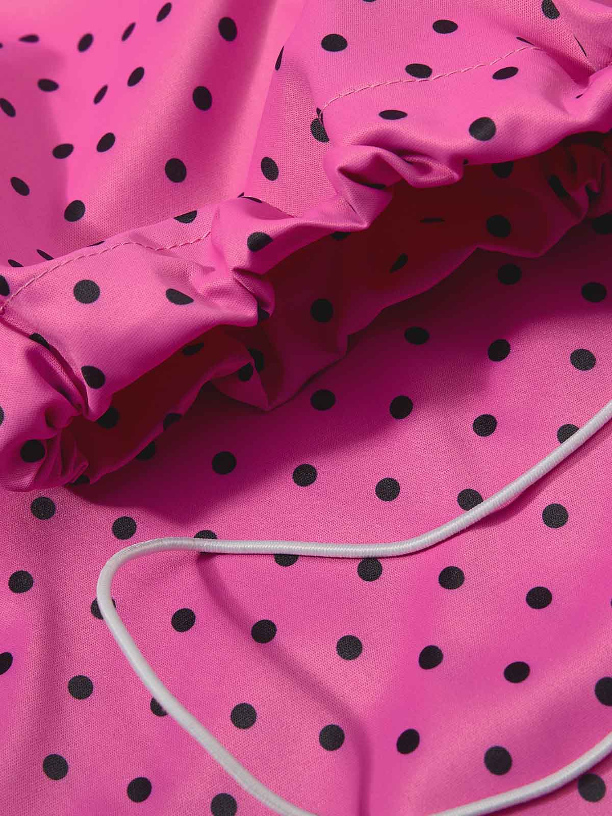 Retro Polka Dot Side Stripe Drawstring Baggy Pants 