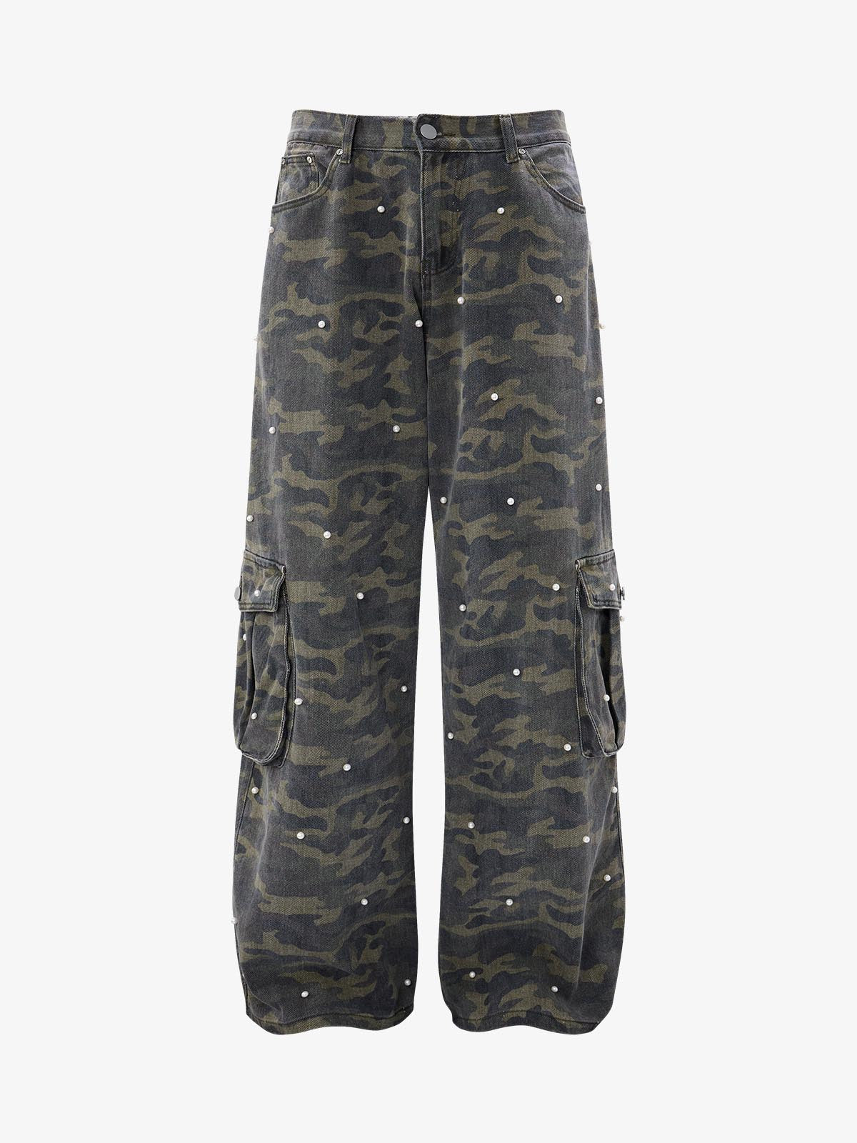 Camo Studded Cargo Pants