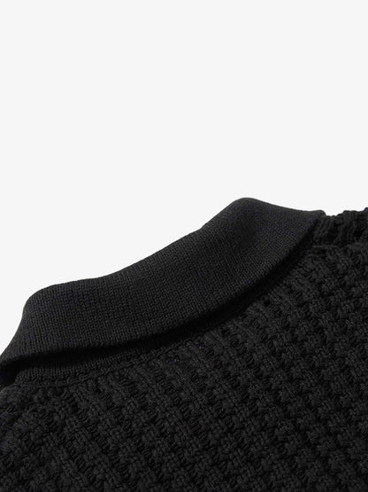 Stylish Red Knit Cardigan with Classic Button Closure 