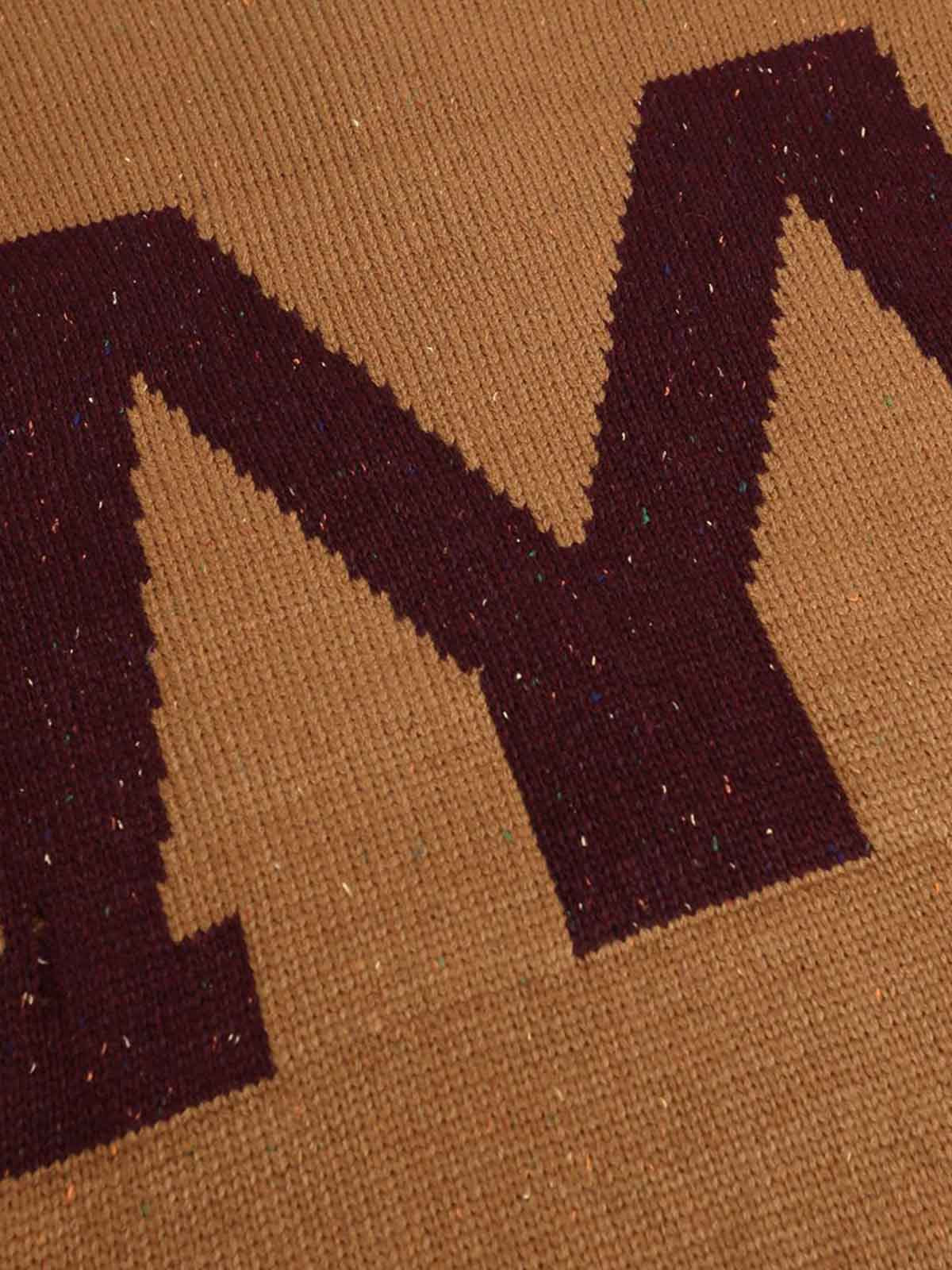 Oversized Knit Sweater with Bold Letter Design for Fall and Winter 