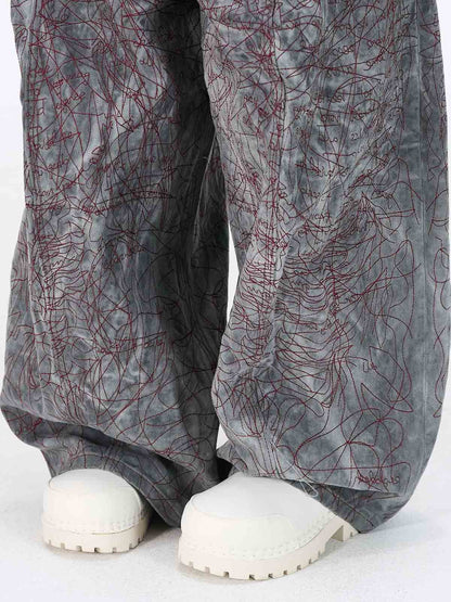 Allover Stitch Baggy Jeans 
