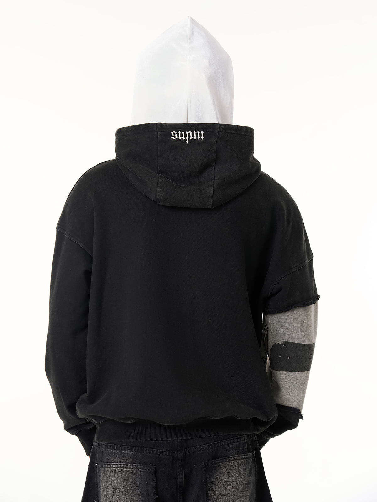 Electronic Exorcist Print of Distressed Hooded Sweatshirt 