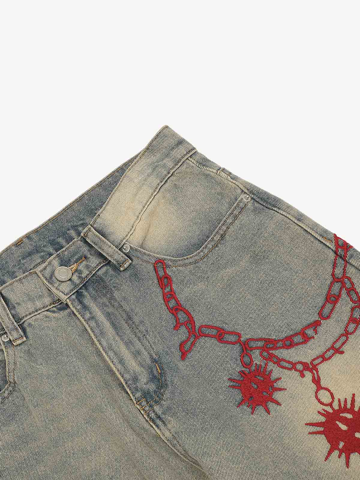 Graphic Distressed Skinny Jeans