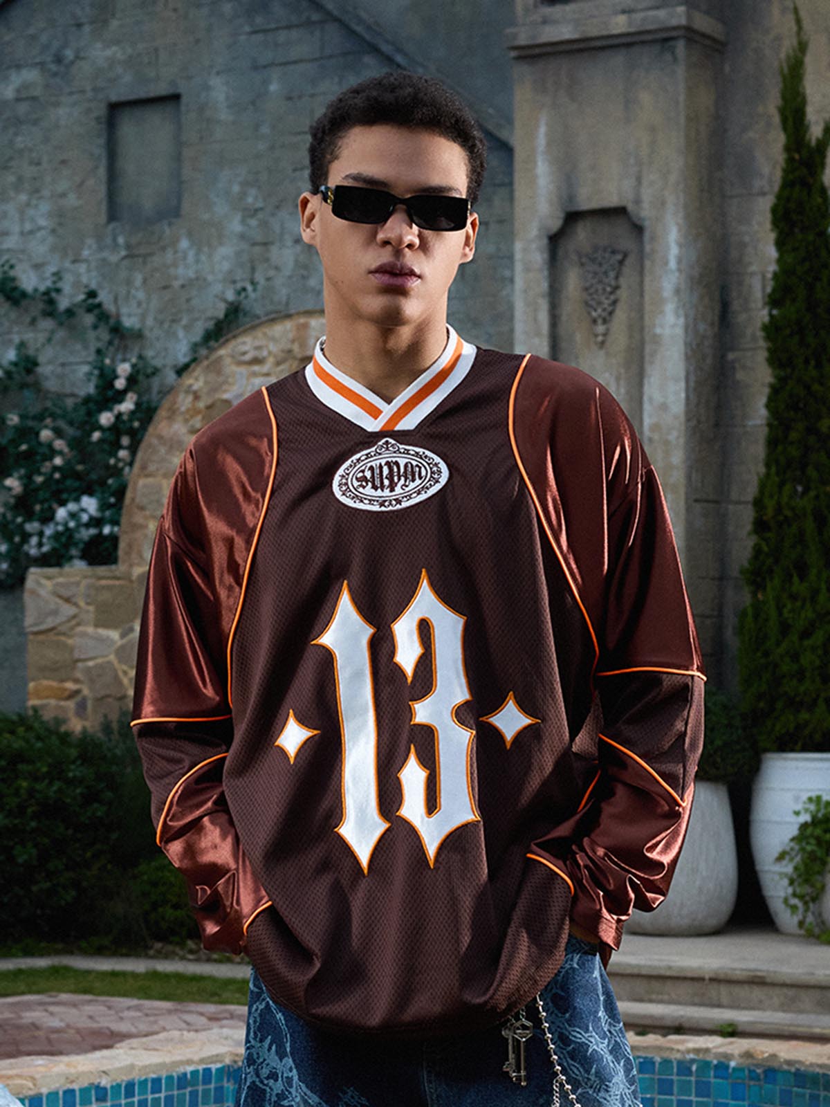 Supermade American Gothic Font Satin Mesh Jersey 