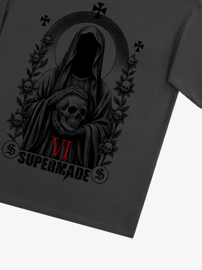 Thesupermade Dark Gothic Headless Skull Death T-shirt 