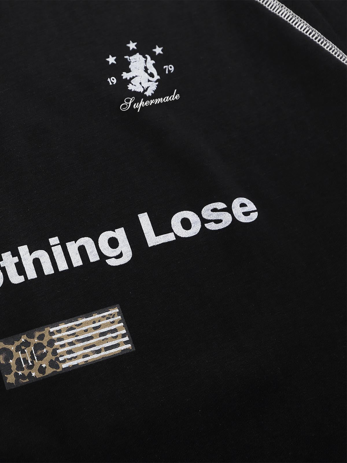 Leopard-Panel Slogan Quick-Dry Long Sleeve Tee