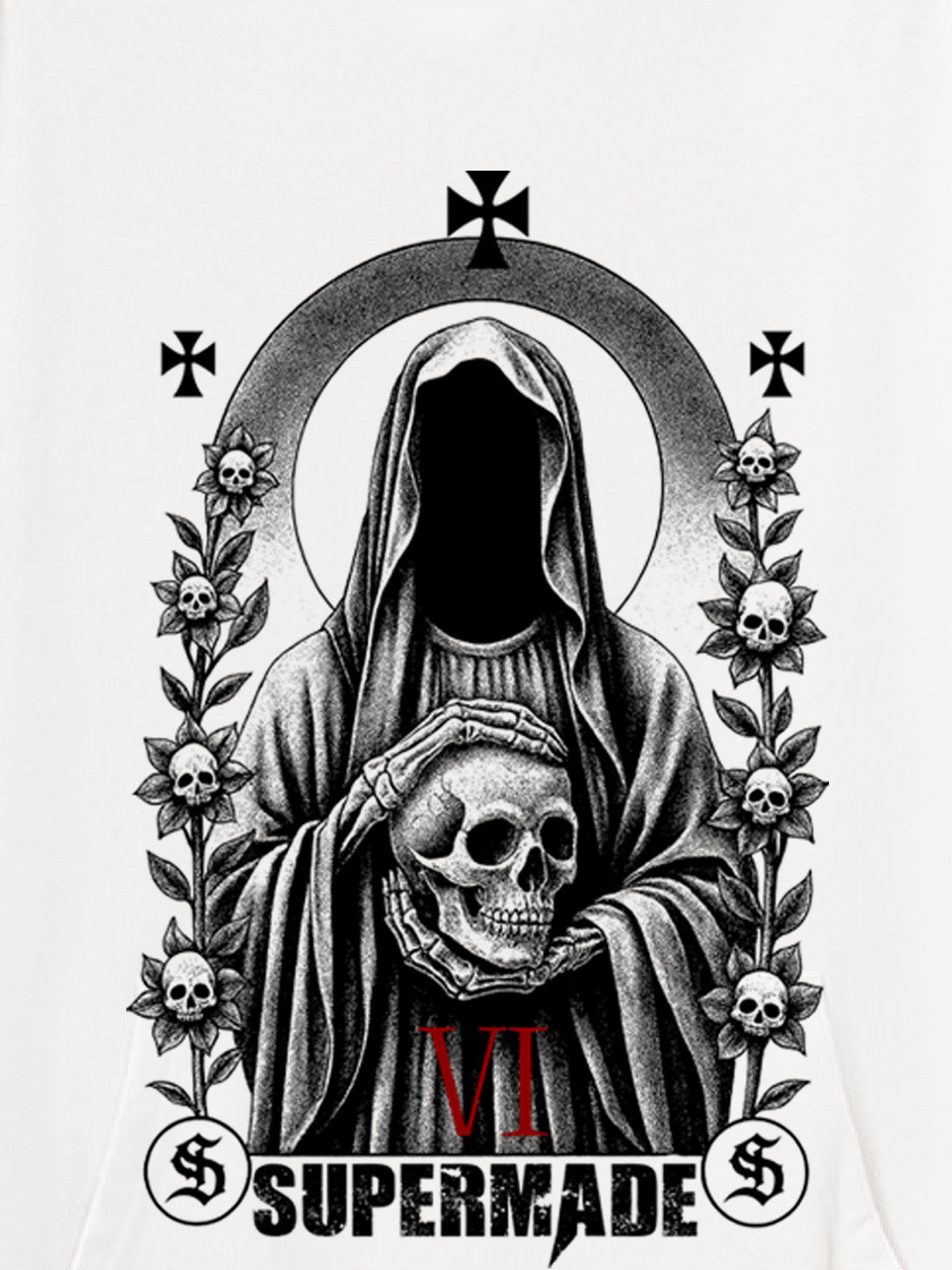 Thesupermade Dark Headless Skull Death Hooded Sweatshirt 