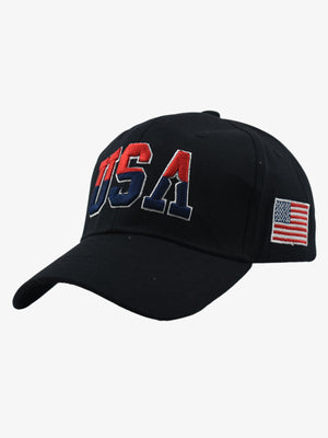 Cappellino da baseball bicolore con ricamo USA
