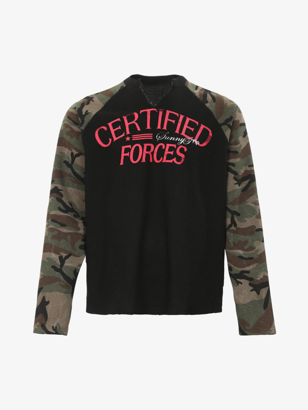 Certified Forces Camo Raglan Long Sleeve Top for Men - Perfect for Casual and Outdoor Activities 