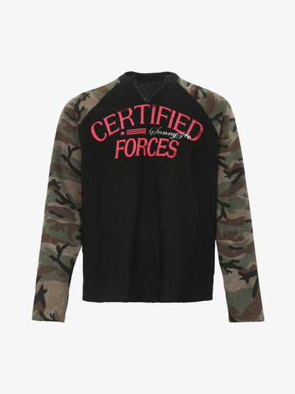 Certified Forces Camo Raglan Long Sleeve Top for Men - Perfect for Casual and Outdoor Activities 