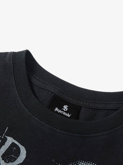 Cyber Portrait Graphic Oversized T-Shirt 