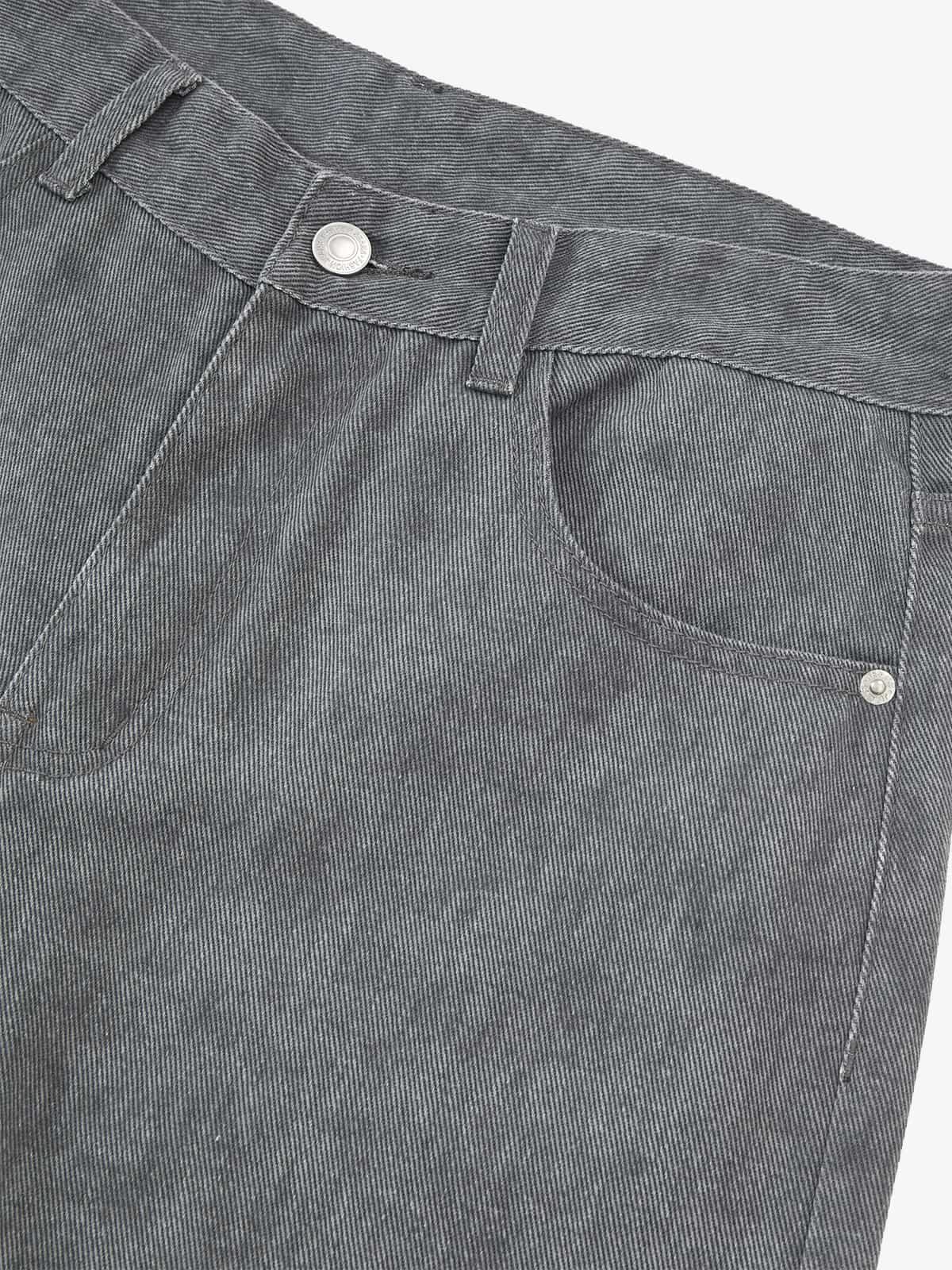 Retro Distressed Washed Texture Wide-Leg Pants 