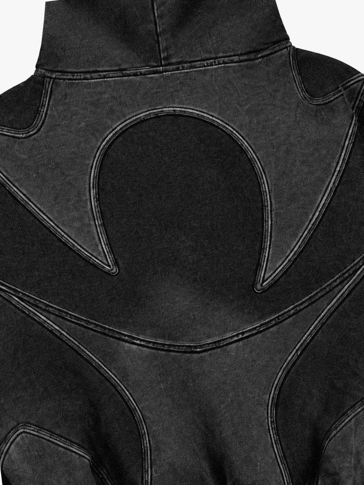 Washed Panel Detail Boxy Hoodie & Wide-Leg Sweatpants Set