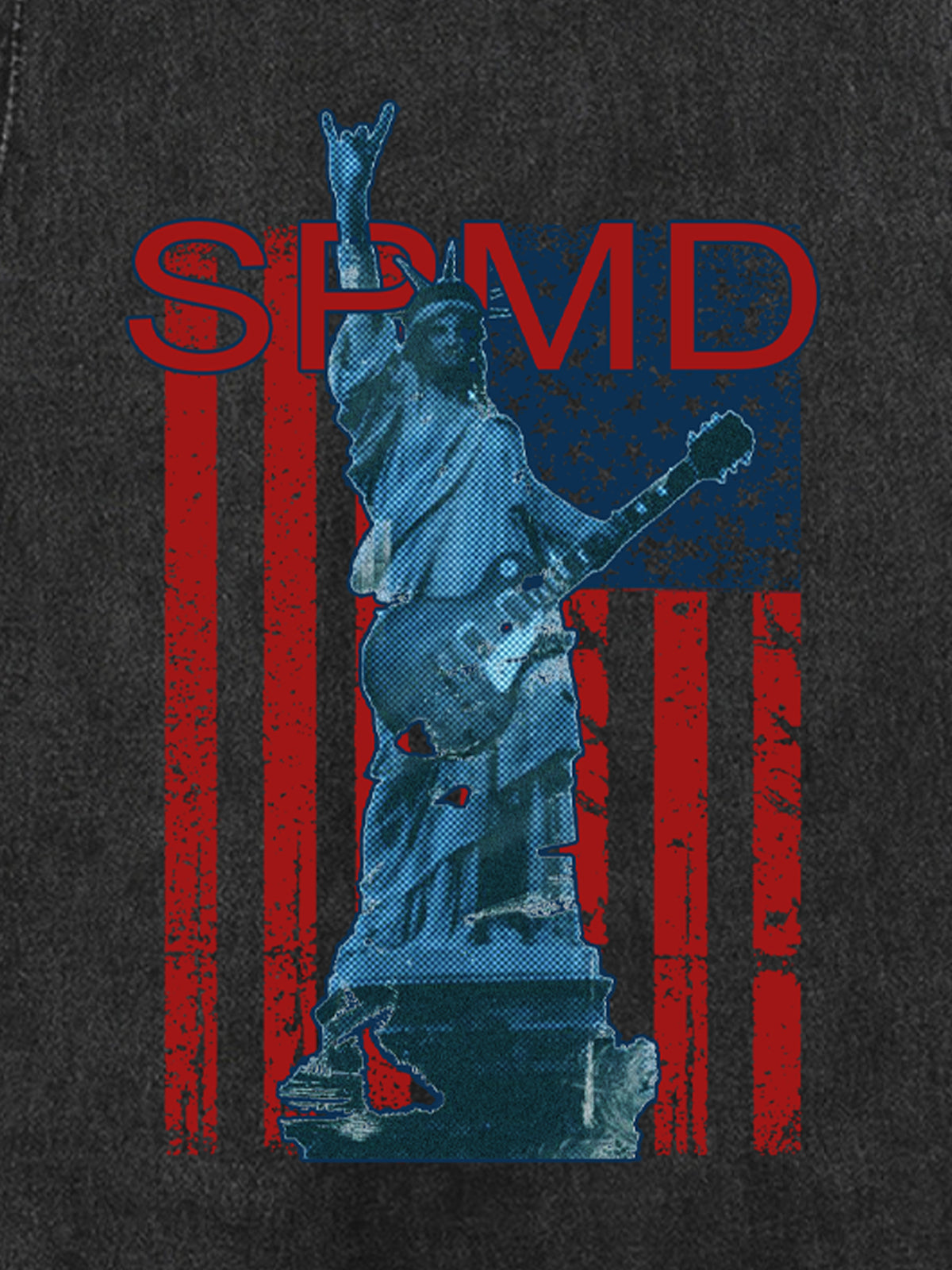 Original Patriotic Rock Tank Top with Iconic Statue Design 