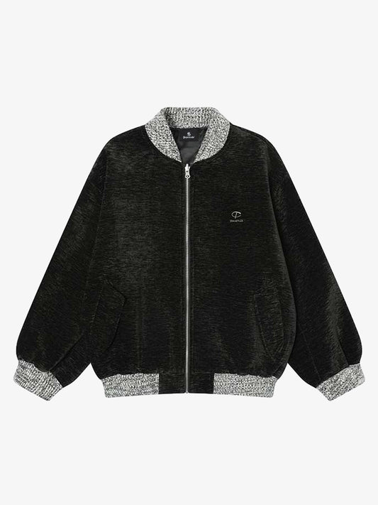 Stylish Bomber Jacket with Contrast Collar and Cuffs for Everyday Wear 