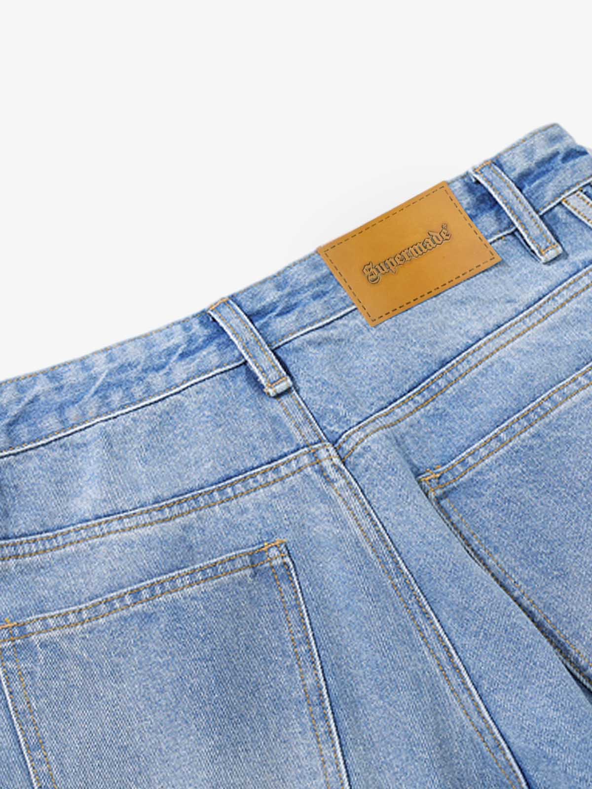 Washed Side Stripe Machete Jeans 