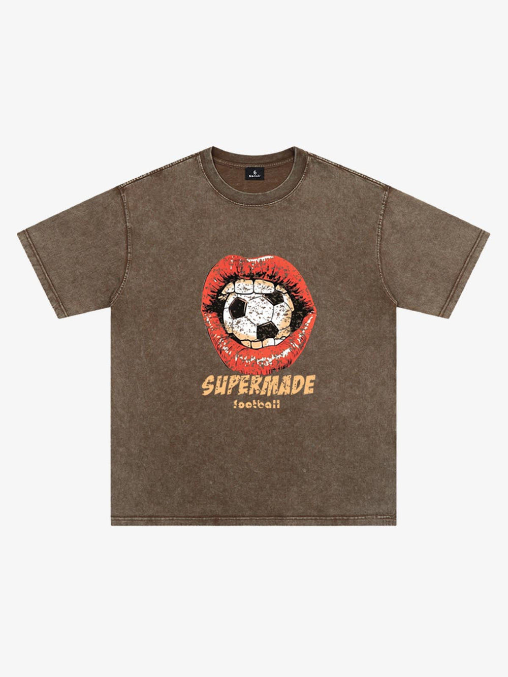 Soccer Ball Lips Graphic T-Shirt 
