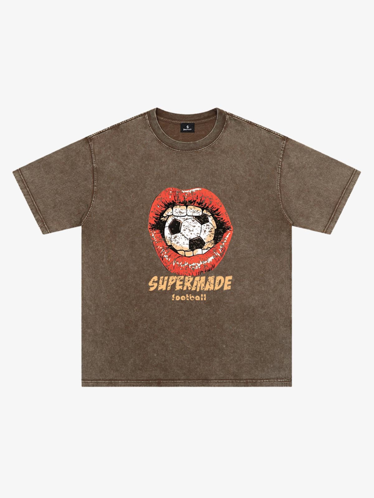 Soccer Ball Lips Graphic T-Shirt 