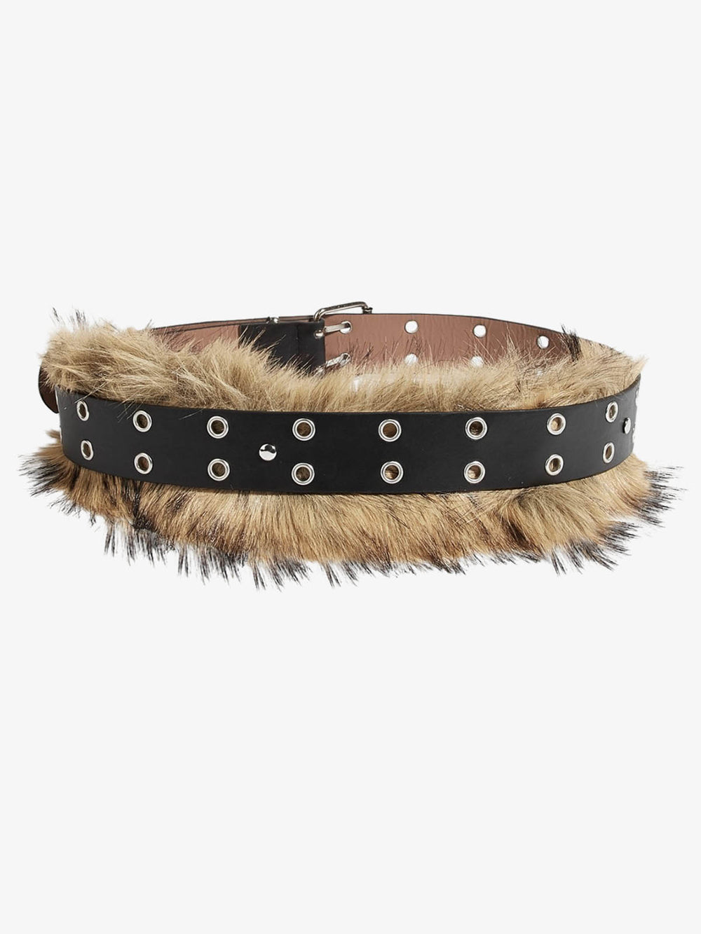 Faux Fur Leather Belt