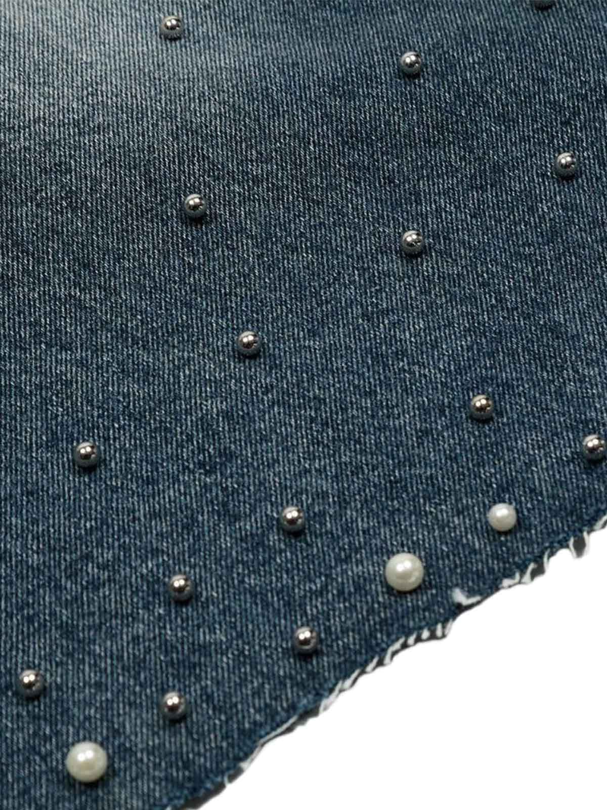 Washed Studded Denim Jorts 