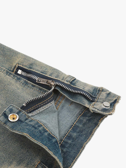 Inside-Out Washed Flared Jeans