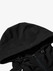 Street-style Letter Print Hooded Windbreaker Jacket