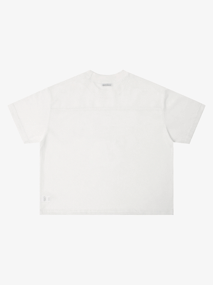 Mesh Jersey T-Shirt with Red Number 03 Print and Stitched Details 