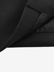 Napoleonic Diagonal-Button Stand-Collar Cropped Jacket