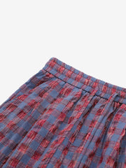 Plaid Color Block Drawstring Sweatpants