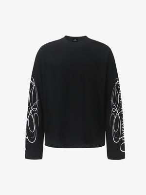 Leopard Graphic Waffle Long Sleeve Tee