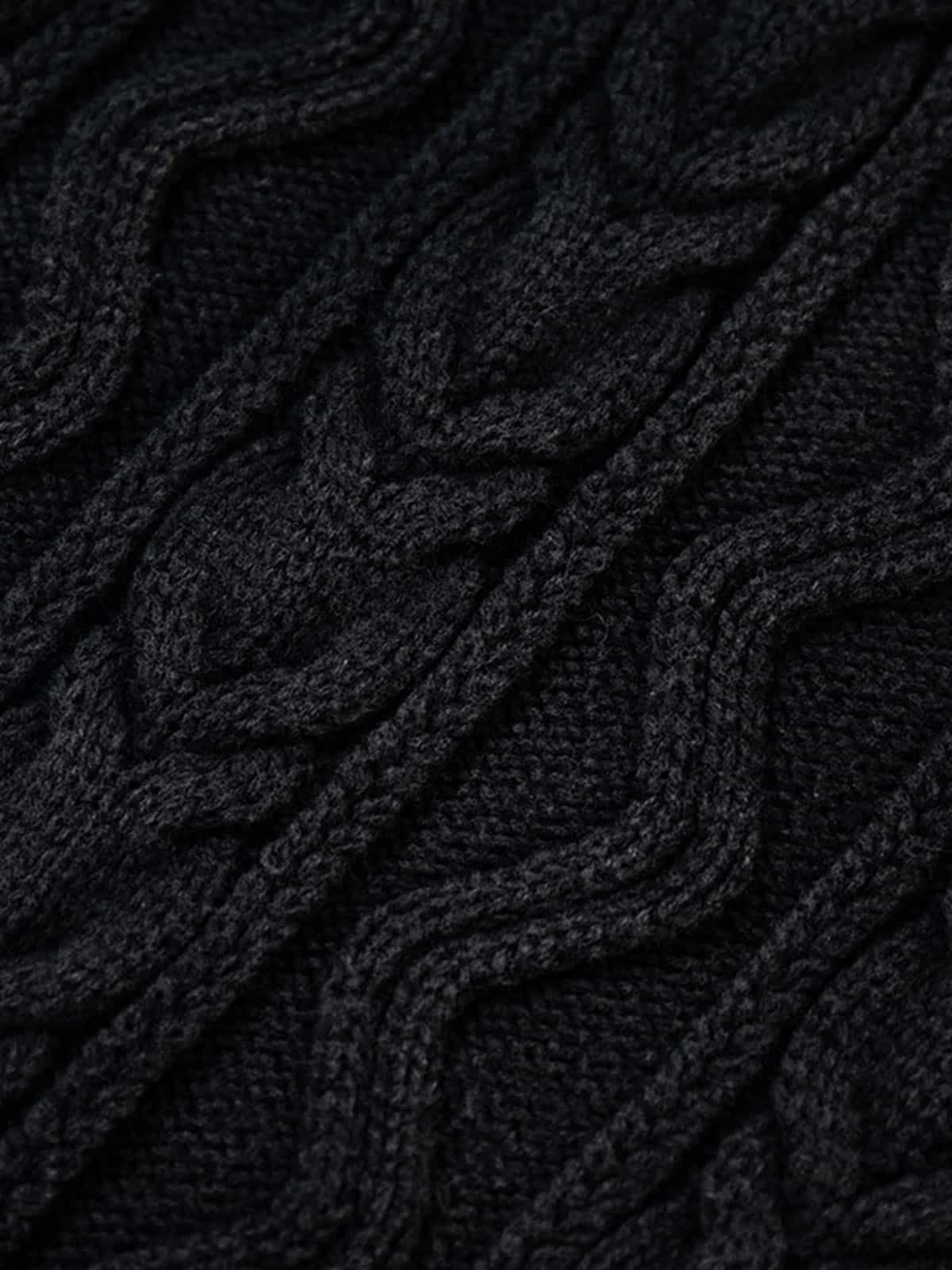 Stylish Denim Jacket with Cable Knit Sleeves and Leather Patches for Men 