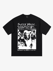 Vintage Washed Punk Graphic Print T-Shirt 
