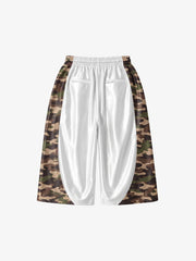 Camo Patchwork Satin Capri Pants Set