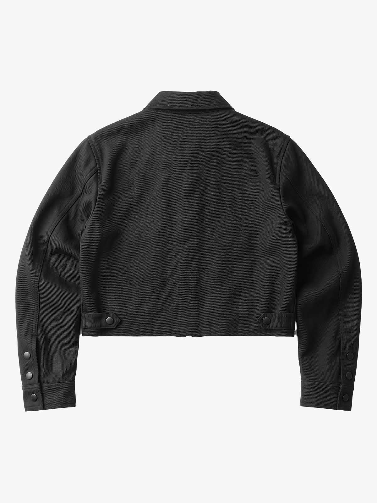 Embossed Stud Patch Cropped Napoleon Jacket