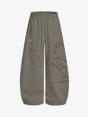Cotton-Blend Quilted Padded Embroidered Hoodie & Wide-Leg Sweatpants Set