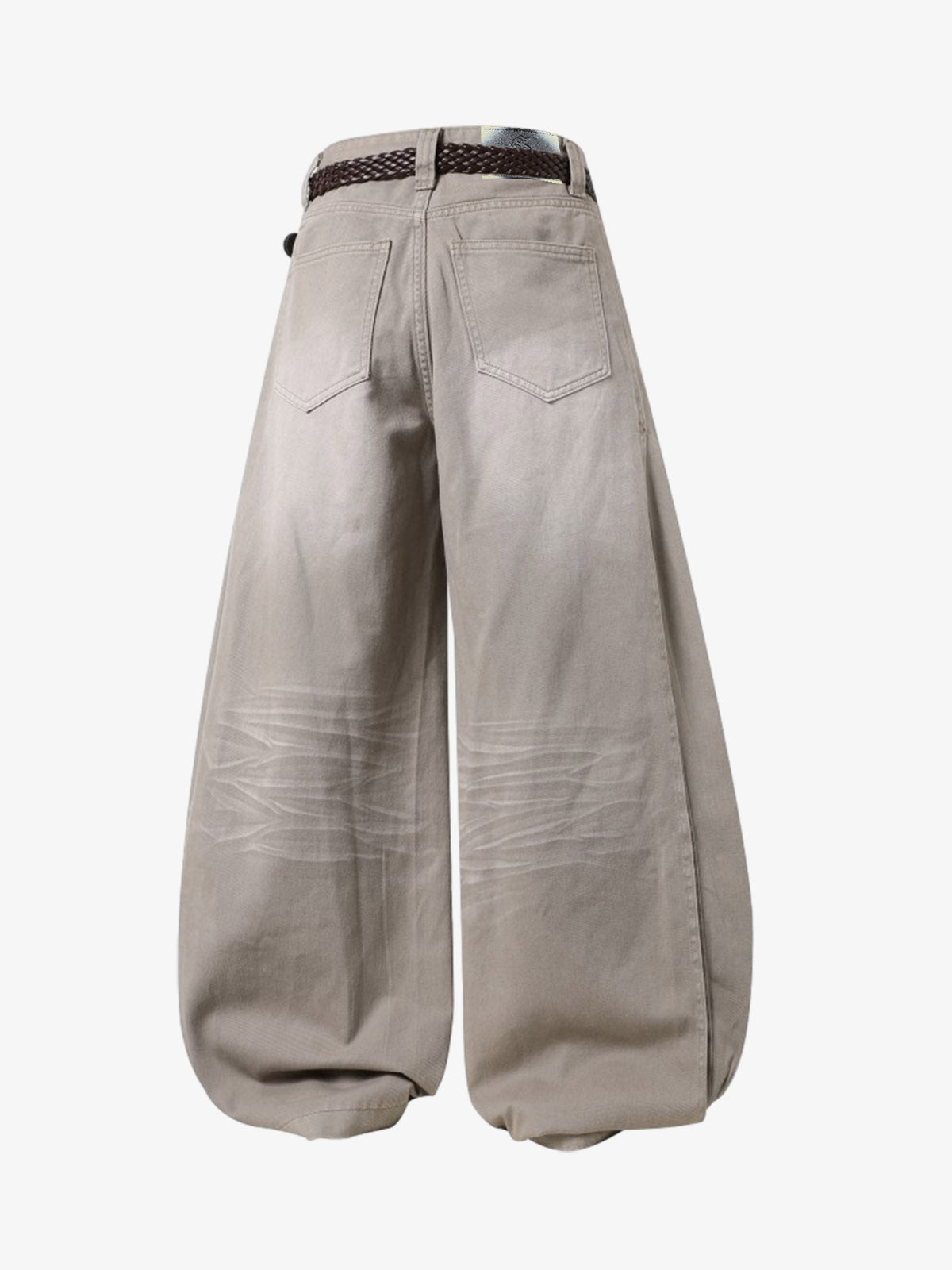 Cotton Wide Leg Pants with Belted Scarf Detail - Comfortable High Waist Culottes for Women 