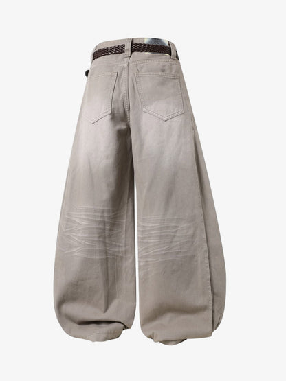 Cotton Wide Leg Pants with Belted Scarf Detail - Comfortable High Waist Culottes for Women 