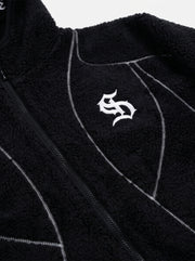 Contrast Stitch Fleece Hoodie Jacket
