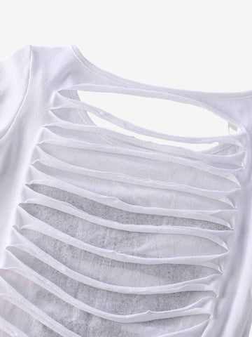 Cut-Out Slim Long Sleeve Tee
