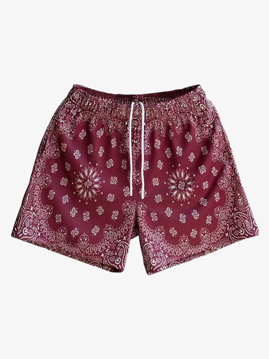 Paisley Print Athletic Sports Shorts