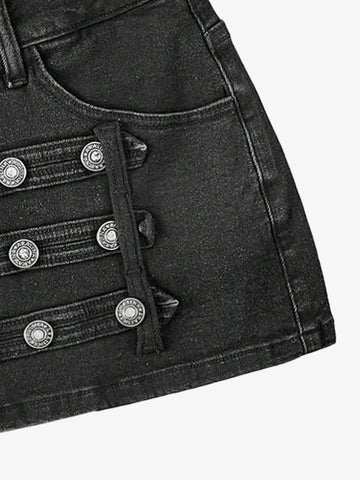 Napoleon Military Button Mini Skirt