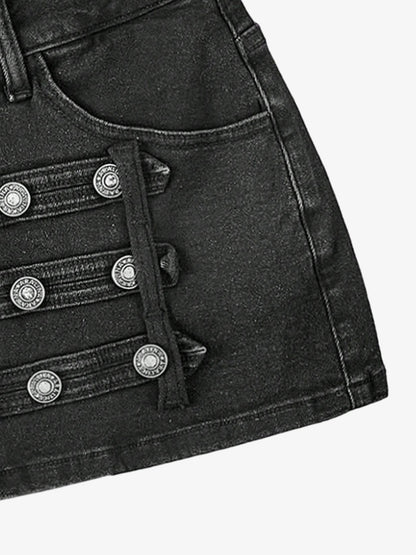 Napoleon Military Button Mini Skirt