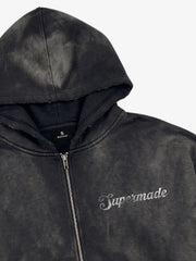Skull Graphic Washed Hoodie