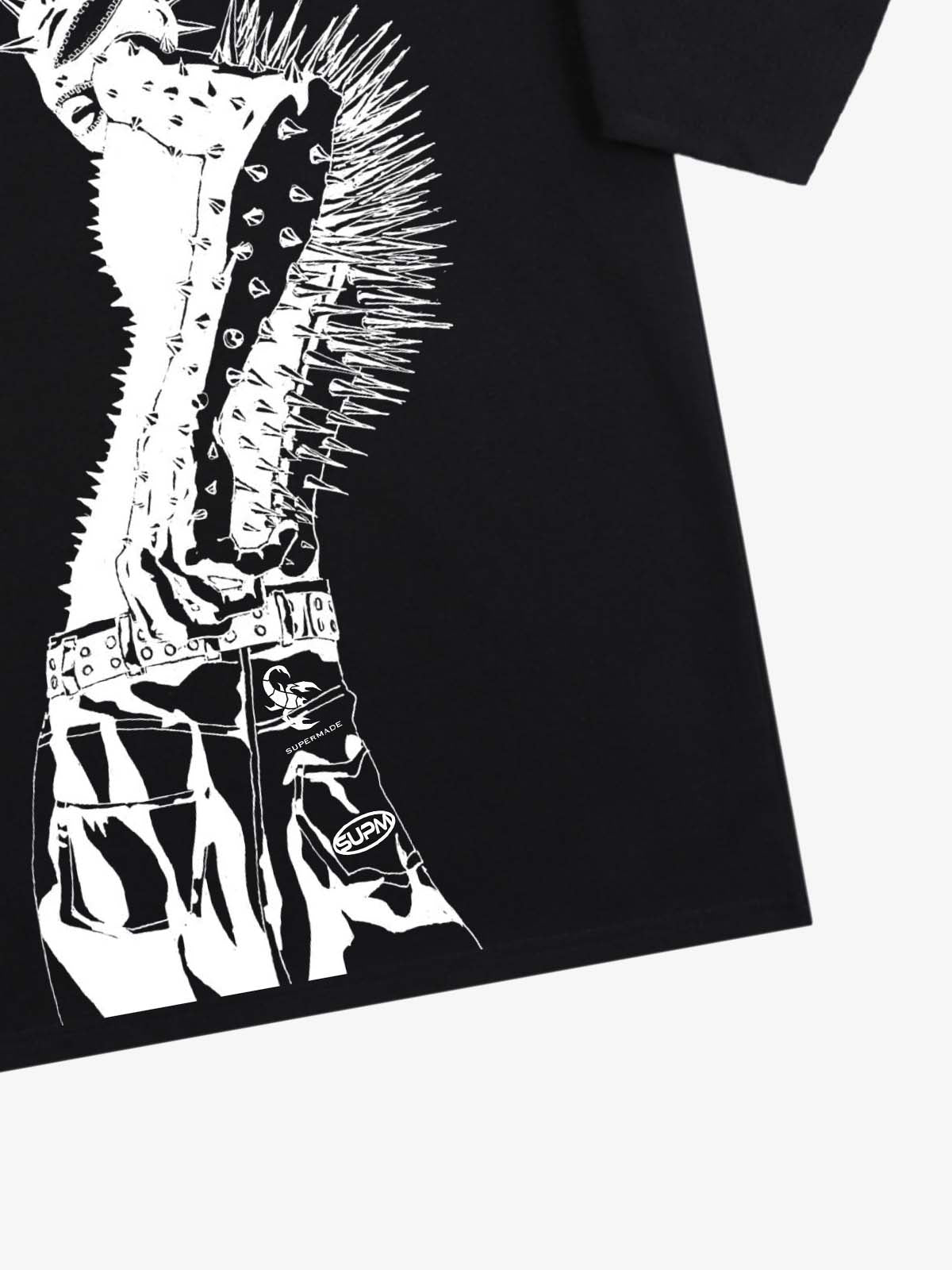 Punk Spiked Graphic T-Shirt 